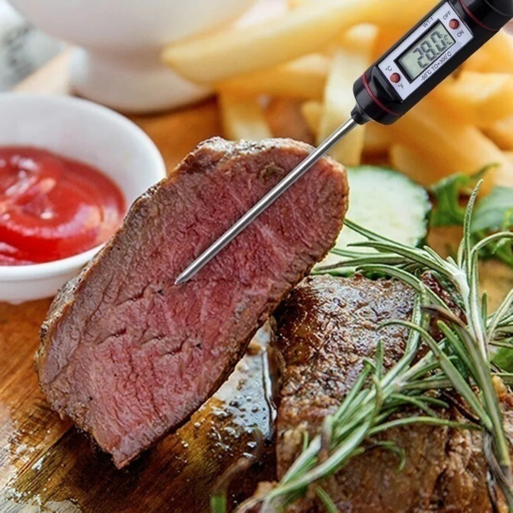 Digital Meat Thermometer Cooking Food Kitchen Probe Water Milk Oil Liquid Oven Digital Temperature Qme