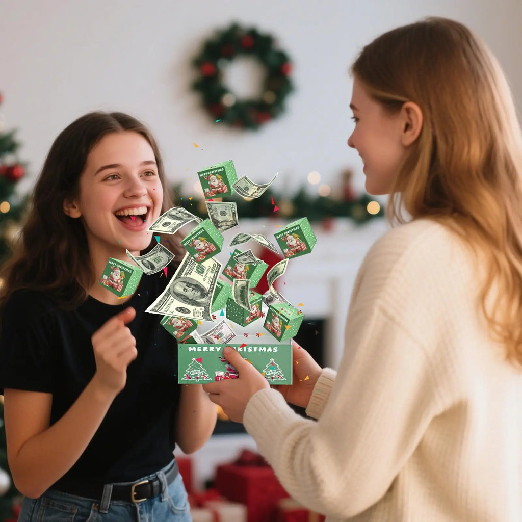 Pop Christmas Cards Boxed Money Holders Dispenser Festive Container Qme