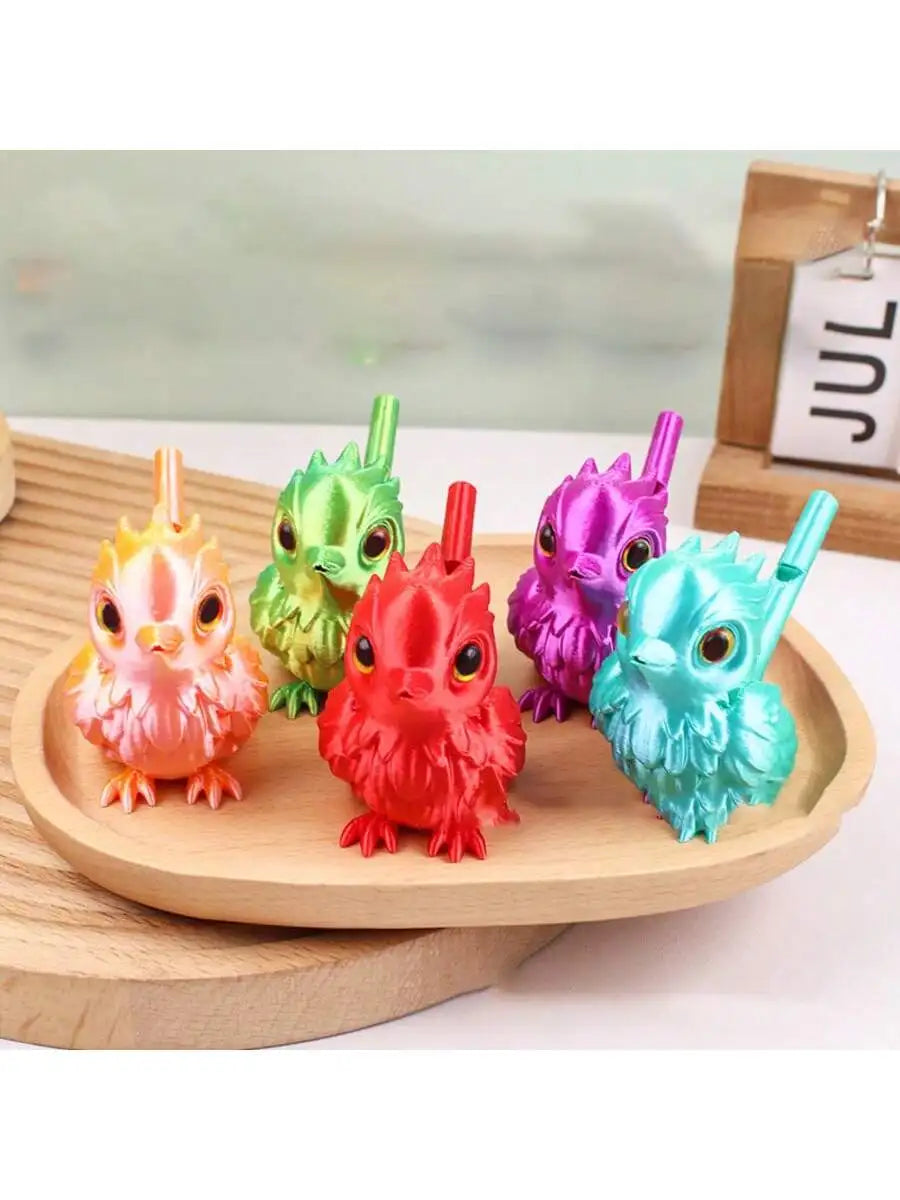 Multi-color 3D Printed Whistle Water Injection Simulation Bird Can Qme