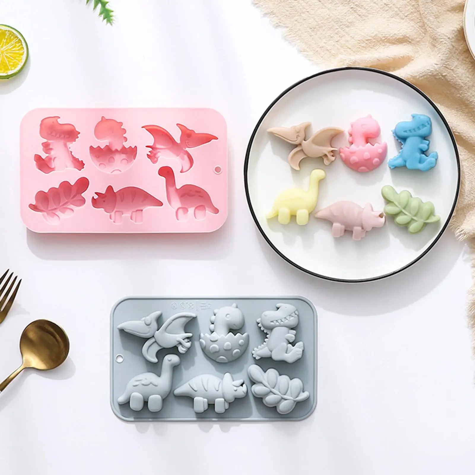 Dinosaur Jello Mold 6 Cavity Different Dinosaur Silicone Molds Silicone Kawaii Animal Dino Mold For Kids Cute Dinosaur Molds Qme
