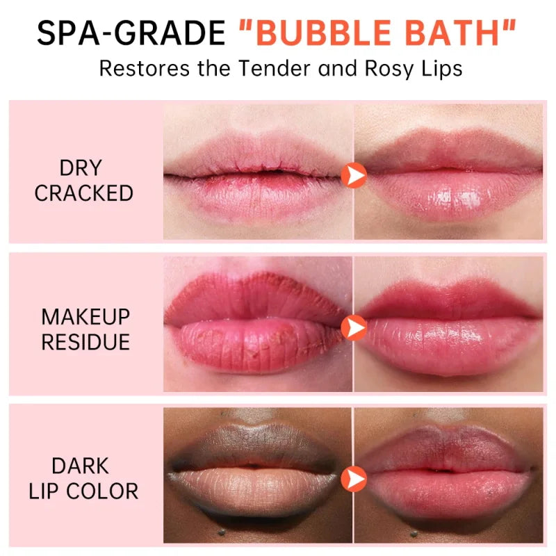 Fast Lighten Melanin Lip Mask Remove Dark Lip Balm Serum Exfoliating Fade Lip Lines Dead Skin Nourishing Repair Lip Care Makeup Qme