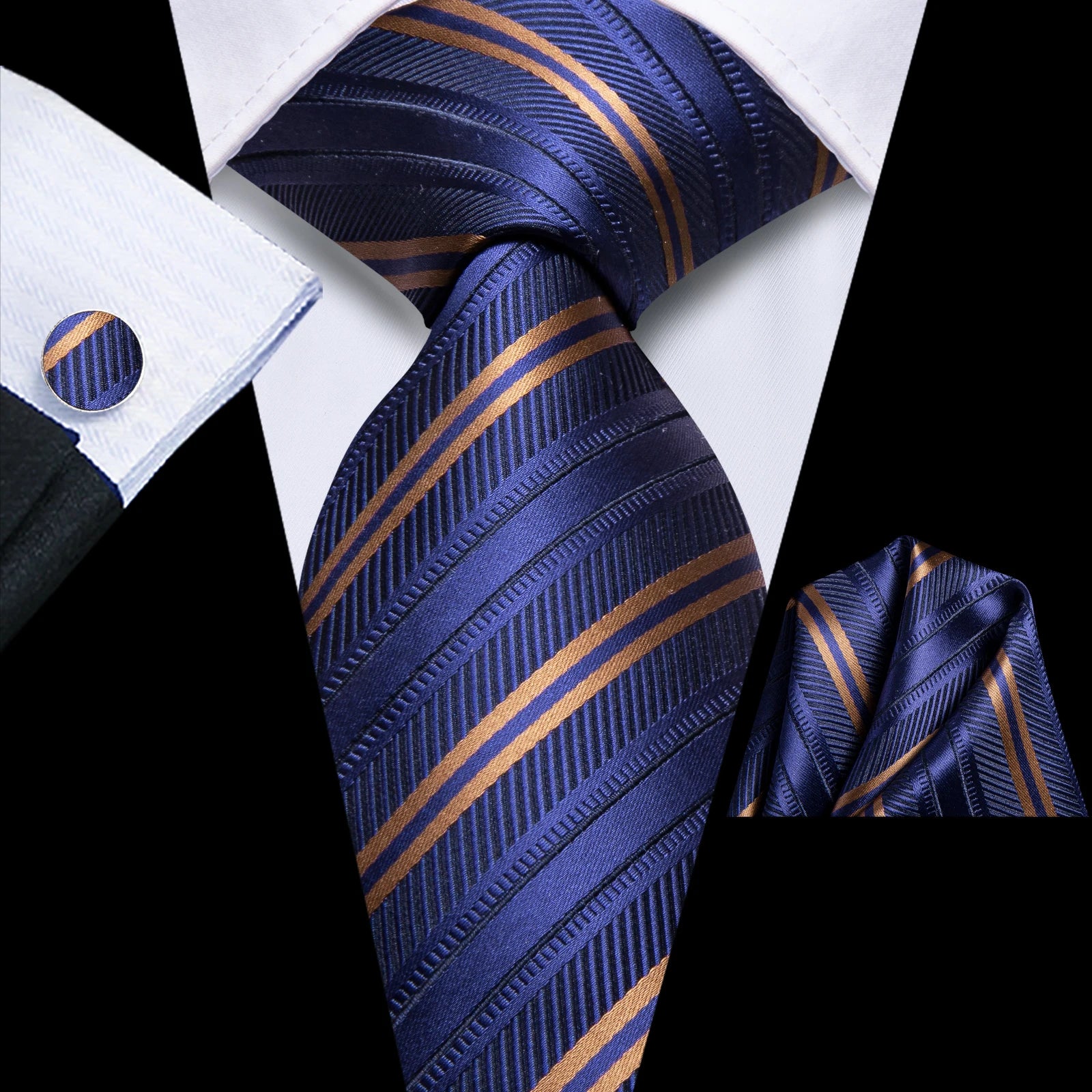 Hi-Tie Rose Pink Stiped Plaids Purple Blue Mens Necktie Handkerchief Cufflinks for Tuxedo Accessory Classic Luxury Tie Man Gift Qme HT-N-0178