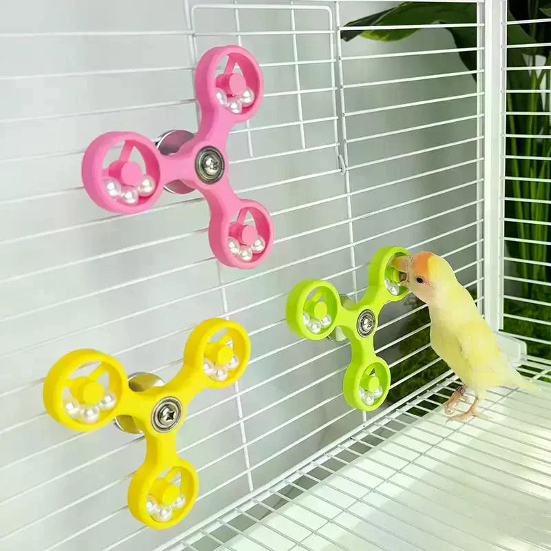 Cockatiel Conure Parakeets Interactive Bird Toys Rotating Spinner Qme