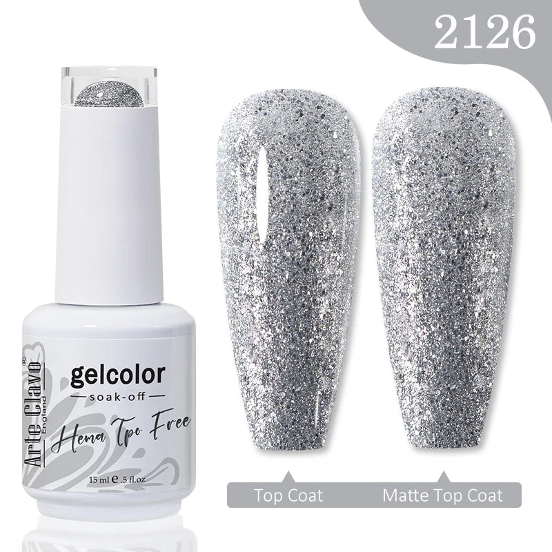 Arte Clavo Crystal Crushed Diamond Pink Blue Gel Nail Polish 2026