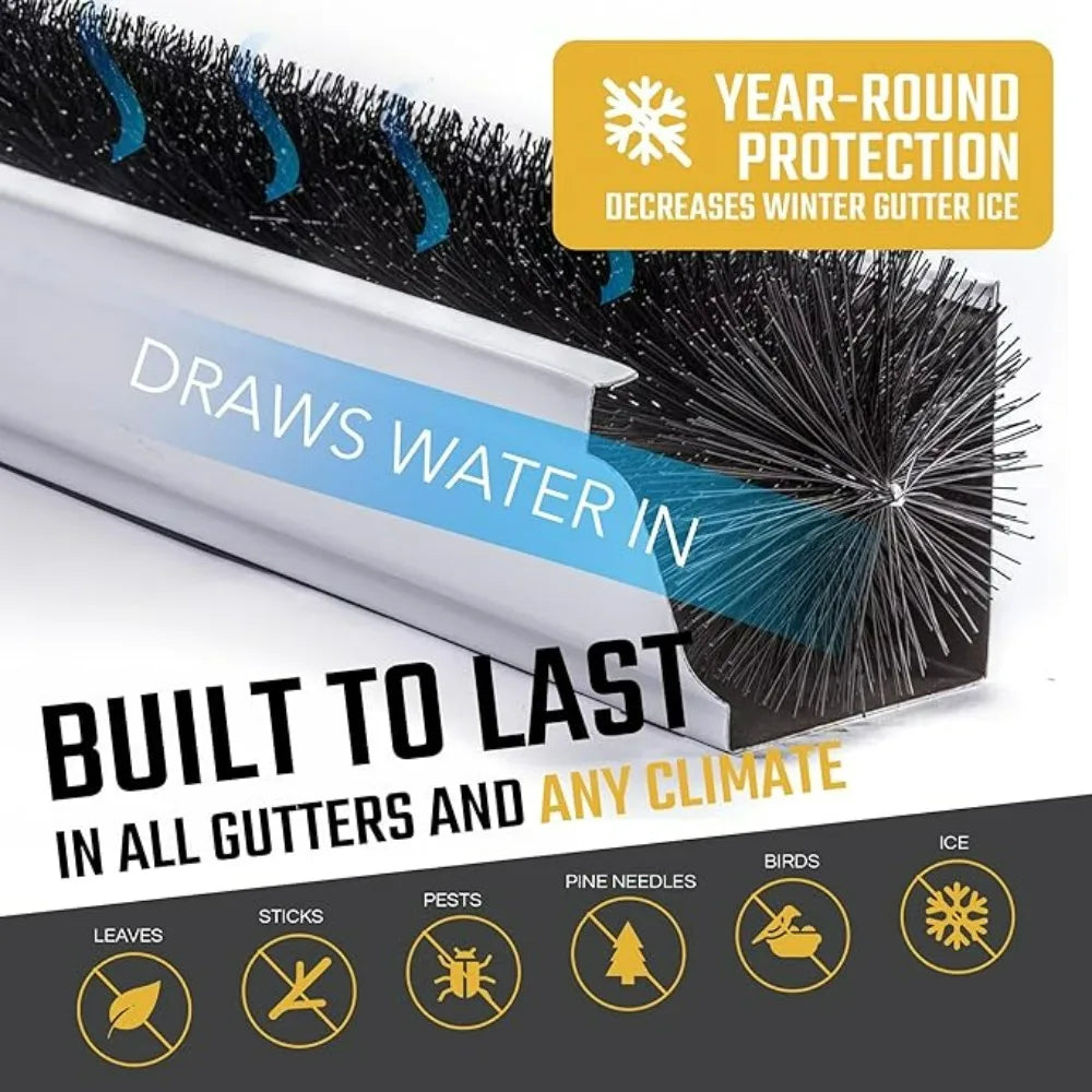 1m Roof Leaf Cleaning Gutter Brush Filter Prevent Obstruction of Roof Drainage Channels Filter Water Pipeline Cleaning Brush Qme