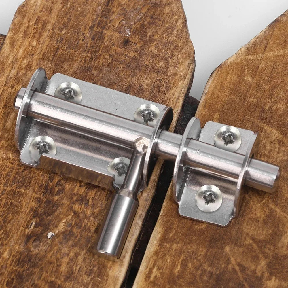 Stainless Steel Door Latch Solid Sliding Bolt Door Latch Lock with Screws Garden Door Bathroom Door Hardware Door Security Lock Qme