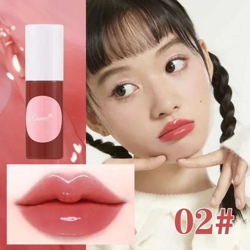 Water Tint Liquid Lip Stain Cherry Juice Lip Gloss Tint Non-stick Lasting Moisturizing Lip Dye Lips Cheek Rouge Water Makeup Qme 02
