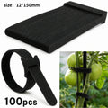 Reusable Hook And Loop Plant Fastening Ties 50/100Pcs Adjustable Non Slip Bands For Outdoor Green Plant Climbing Care Qme black 100pcs