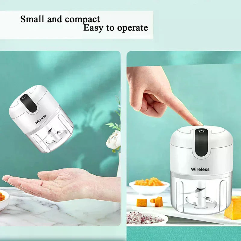 Electric Mini Garlic Chopper,Food Processor,Portable Cordless Garlic Mincer Masher,Meat Grinder Qme