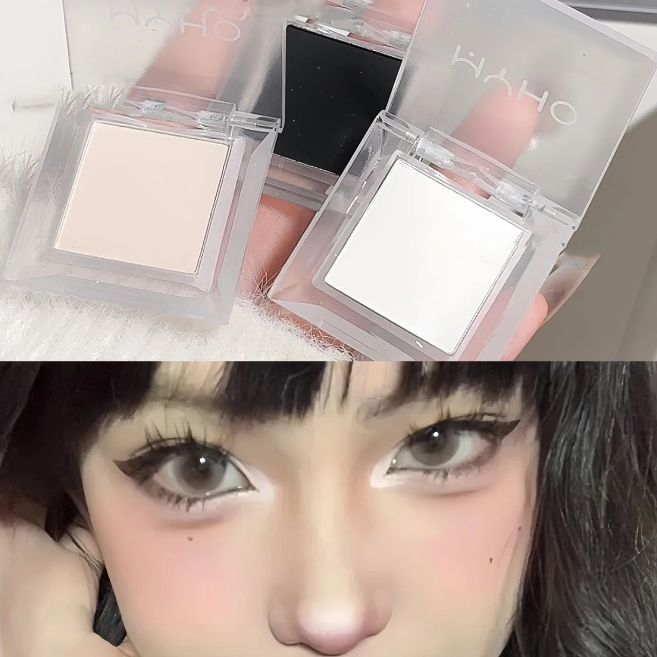 Punk Smoky Eyeshadow Palette Bright Matte White Beige Eye Shadow Base Press Pigment Long Lasting Shimmer Black Makeup Palette Qme