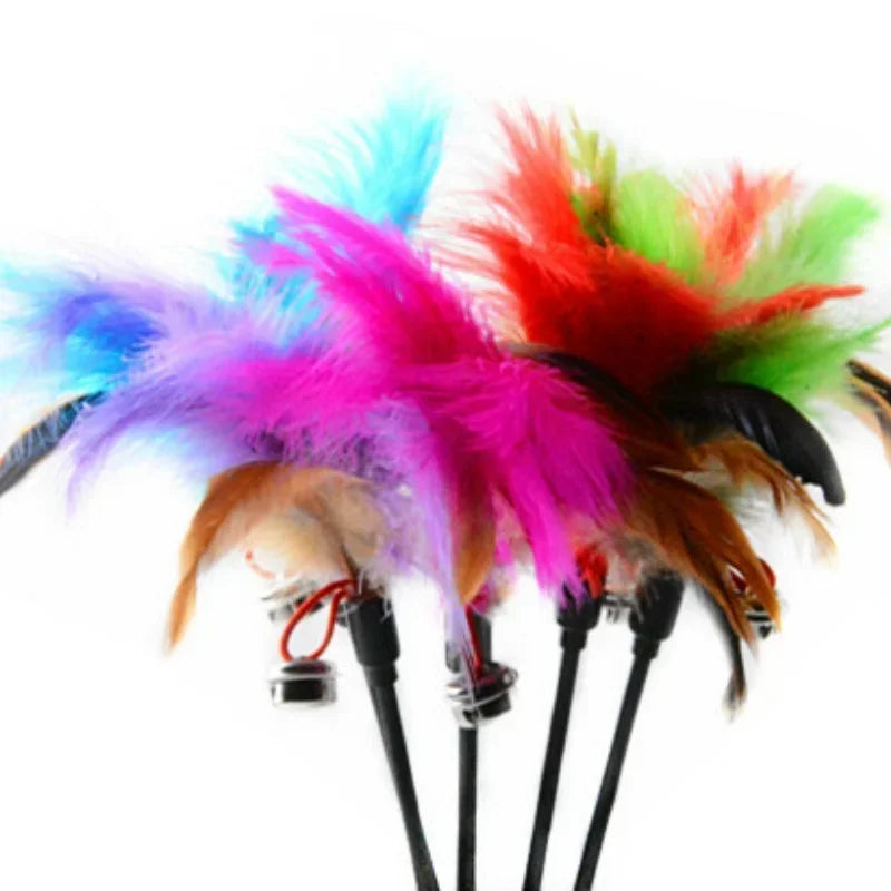 2 Pcs Cat Toy Bell Feather Funny Cat Rod Toy Cat Toys Interactive Cat Accessories Pet Cat Supplies Qme