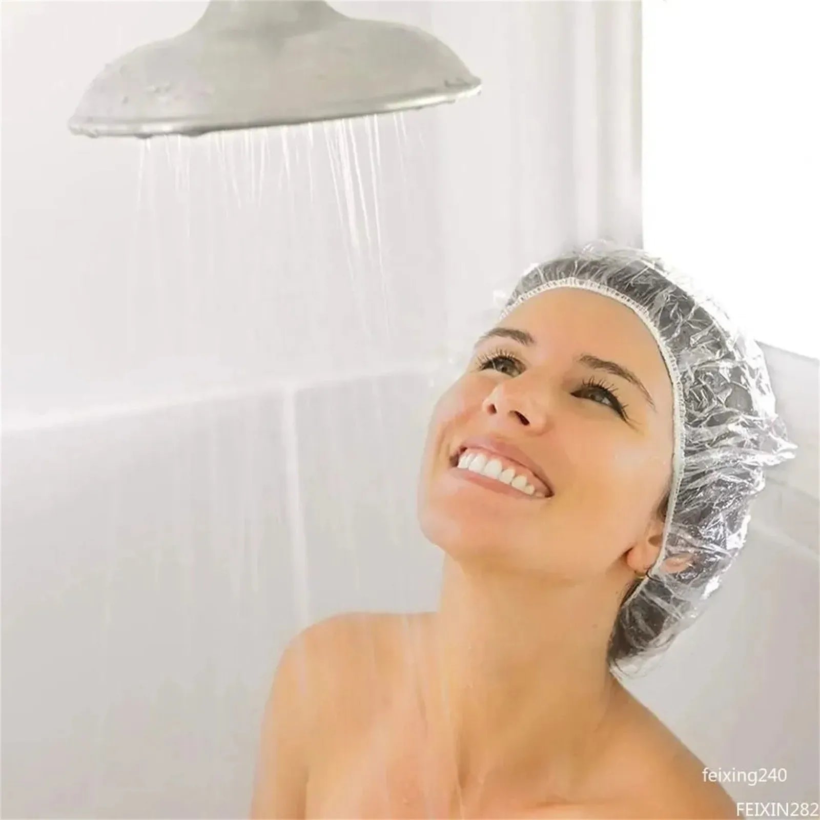 100/200/400/600pcs Blue Disposable Shower Caps Thickened Household Female Waterproof Bath Hair Caps Beauty Salon Accessories Qme