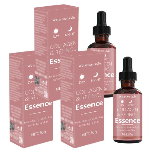 Day & Night Collagen & Retinol Essence for Firming & Smoothing Facial Care, Moisturizes & Softens Skin for All Skin Types. Qme black 30g