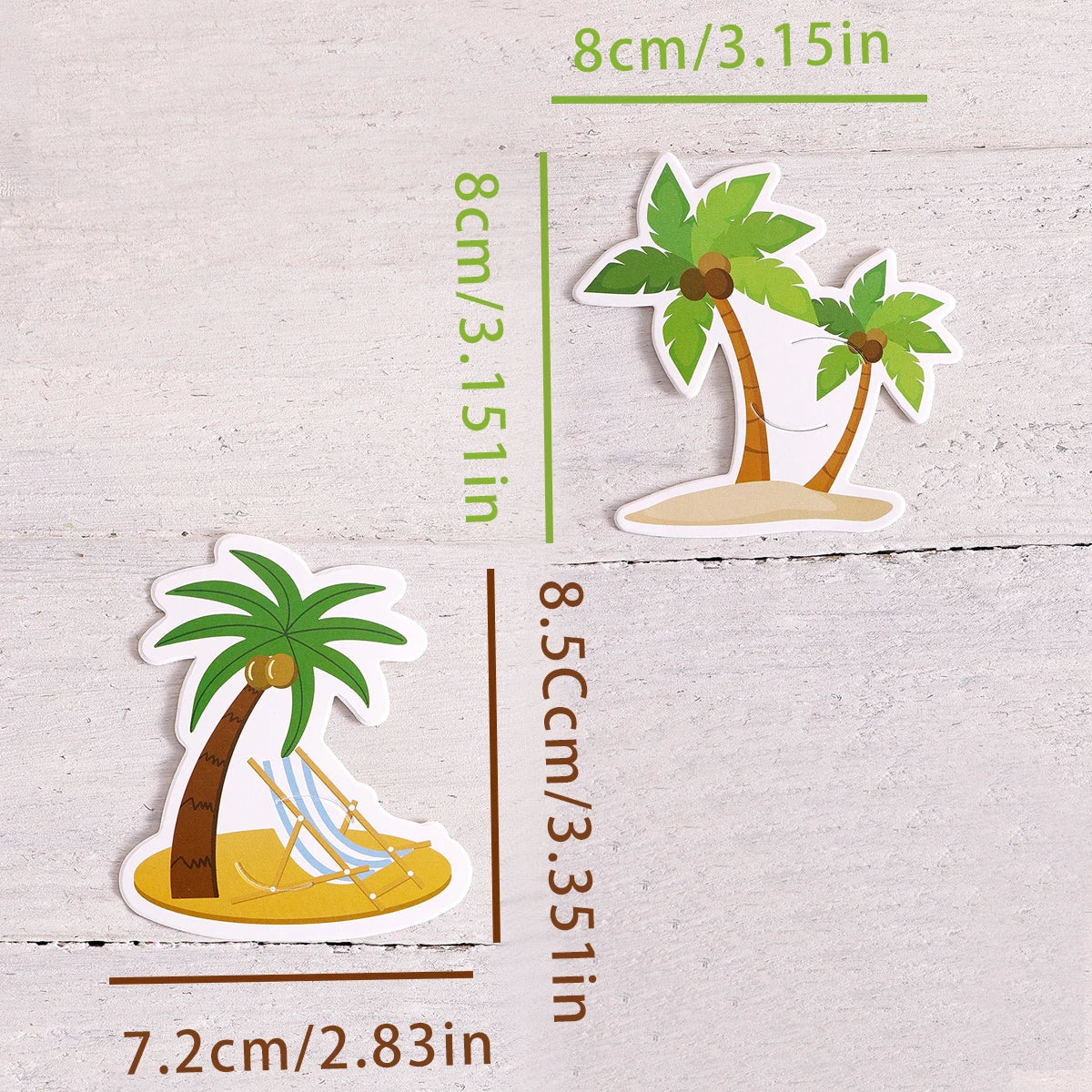20 Pieces/Pack, Candy-Shaped Decoration Cards in the Shape of Coconut Trees, Paper Greeting Cards and Coconut Tree-Shaped Decorations Qme