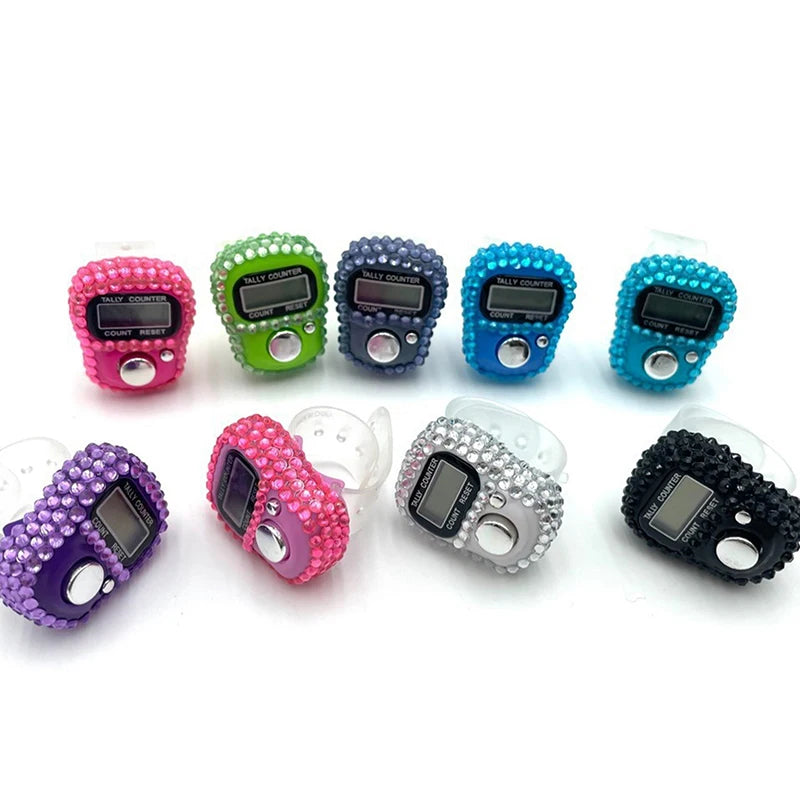 Electronic Finger Counter Ring Click Portable Resettable Digital Qme