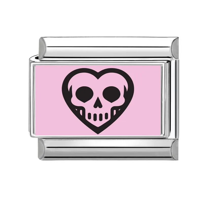 New 2025 Halloween Skull Hands Pumpkin Cats Ghost Italian Charms Links Beads Fit 9mm Stainless Steel Modular Bracelet Jewelry Qme Style 4