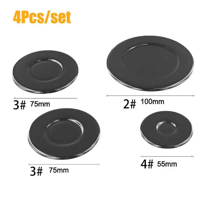 Durable Gas Stove Burner Caps Uniform Flame Even Holes Perfect Home Qme 4Pcs