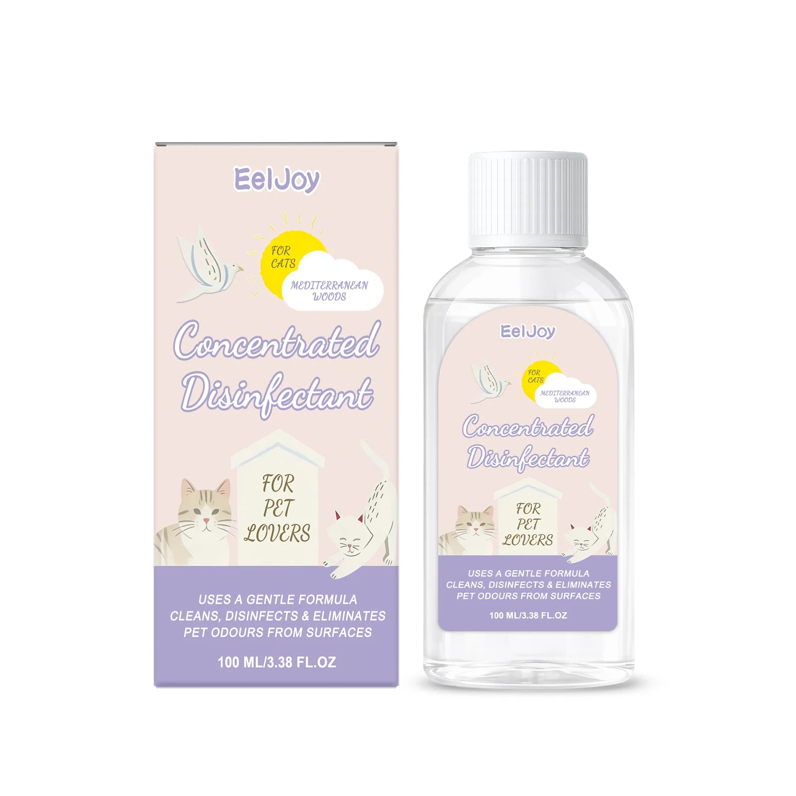 Pet Concentrated Disinfectant 3-in-1 Deep Cleaning Stain Disinfecting Odor-Eliminating Formula Long-Lasting Freshing Pet Cleaner Qme 100ml Boxed