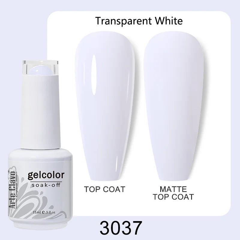 Arte Clavo Gel Nail Polish Matte Semipermanent Varnish UV Glitter Qme 3037