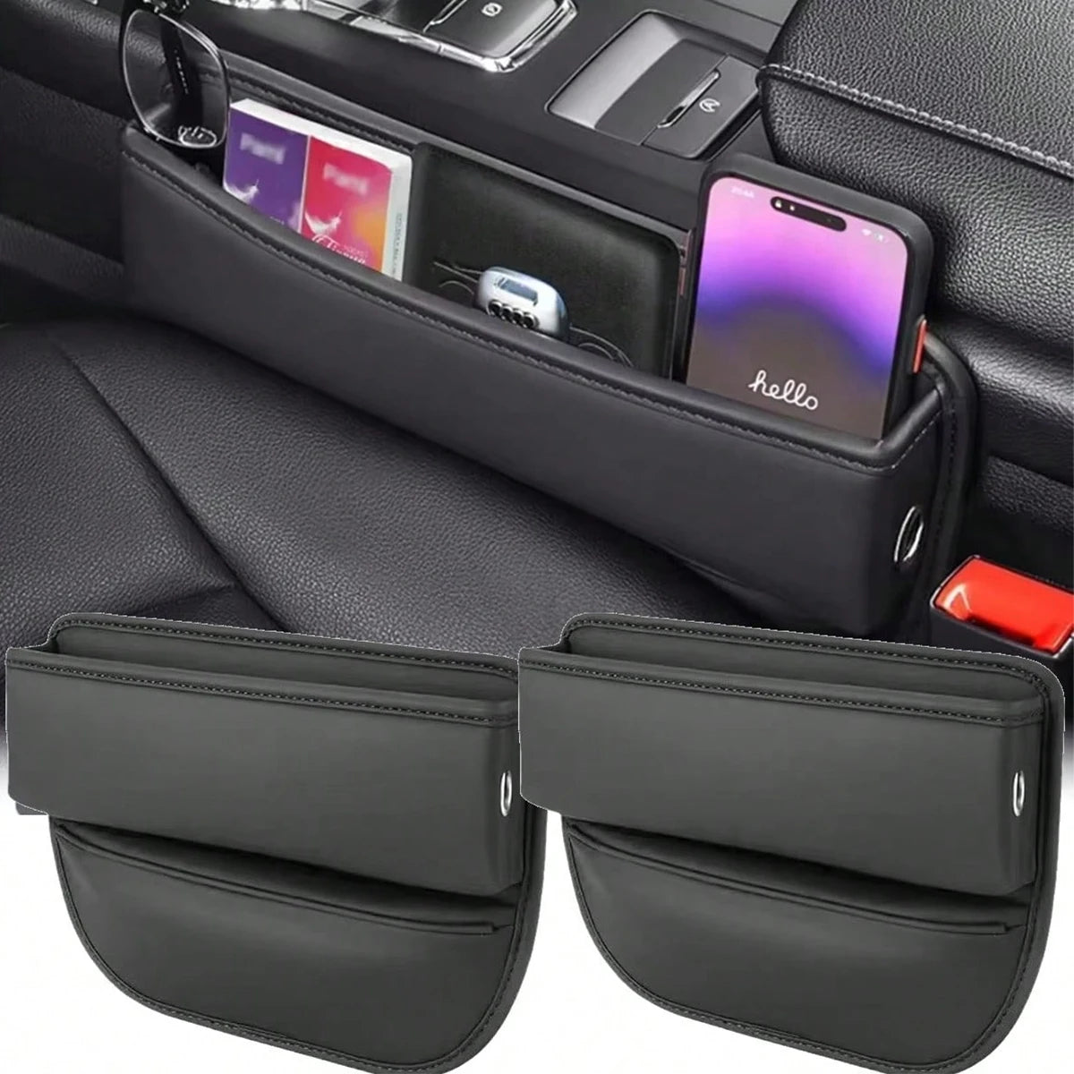 Car Seat Gap Filling Material Leather Storage Box Cup Holder Qme