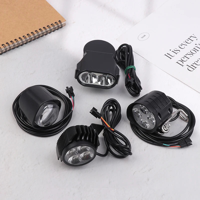 36-72V Electric Bicycle Light Horn 12W LED Scooter Front Waterproof Qme