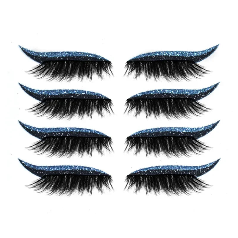5/6Pair Glitter Eyeliner Sticker Set Self Adhesive Eyeliner Reusable Eyeliner Sticker DoubleLine Eyelid Patch Face Makeup Beauty Qme