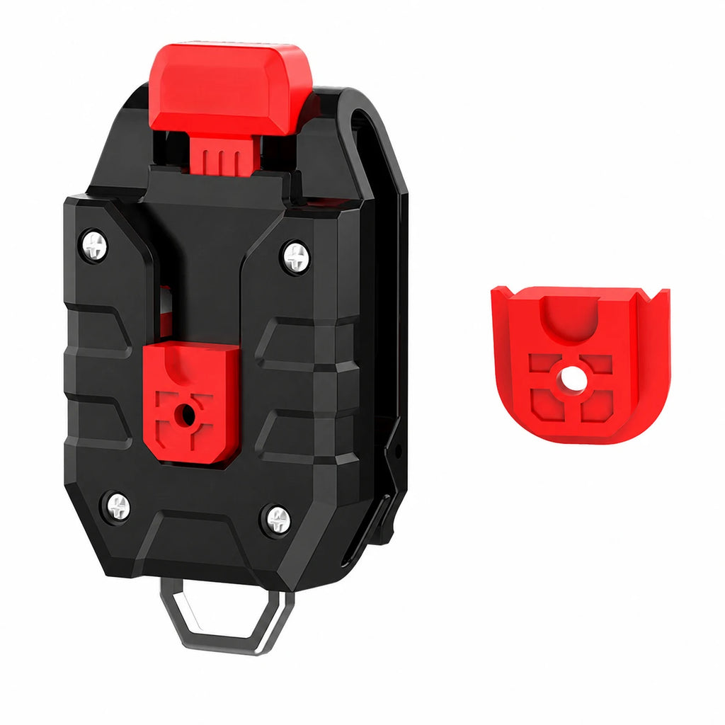 Universal Tool Belt Clip with Quick Release Buckle Durable Hook for Hanging Tape Measure in Daily Repair and Maintenance Work Qme C-Red