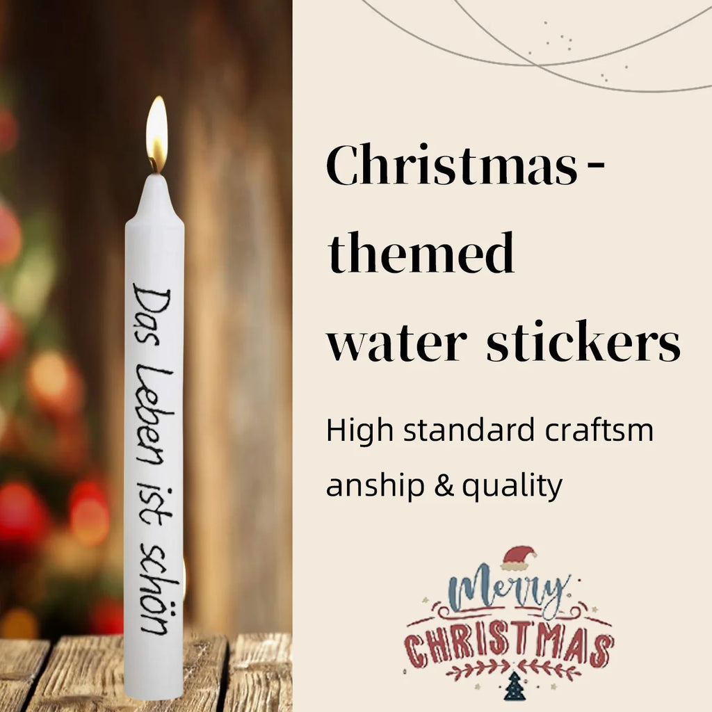 5Sheets Chirstmas Decoration Stickers Diy Candle Surface Decor Stickser Self Adhesive Candle Decals Water Transfter Sticker Qme