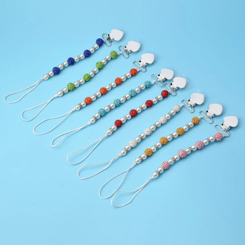 Ins Imitation Pearl Pacifier Chain Anti-drop Chain Tooth Gel Chain Maternal and Infant Supplies Qme