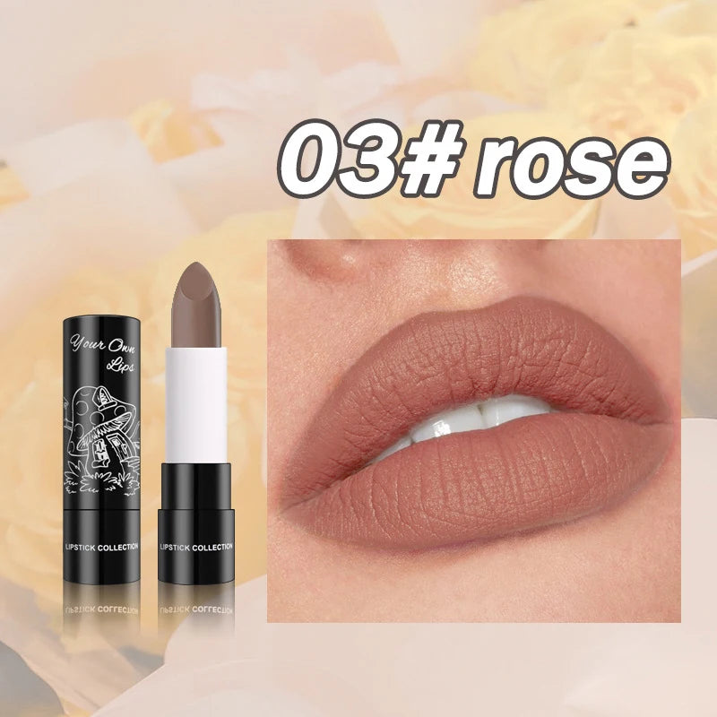 Matte Lipstick Vibrant Colors Waterproof Sweat Resistant Non Stick Qme 03 rose