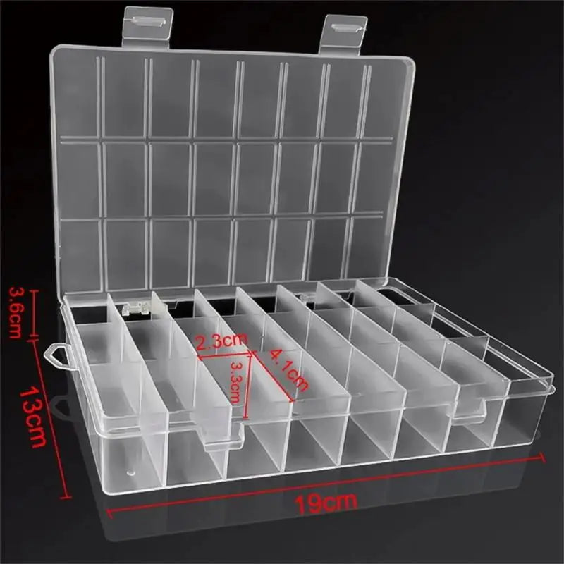 Bead Screw Container Home Storage Case Display Organizer 24 Grids Qme