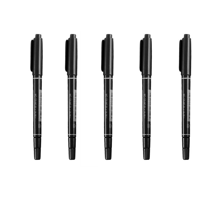 5/10Pcs Double Headed Marker Pen Oil Quick Drying Marker Pen Art Specific Marker Pen Fine Black Water-based Hook Pen Wholesale Qme 5 PCS