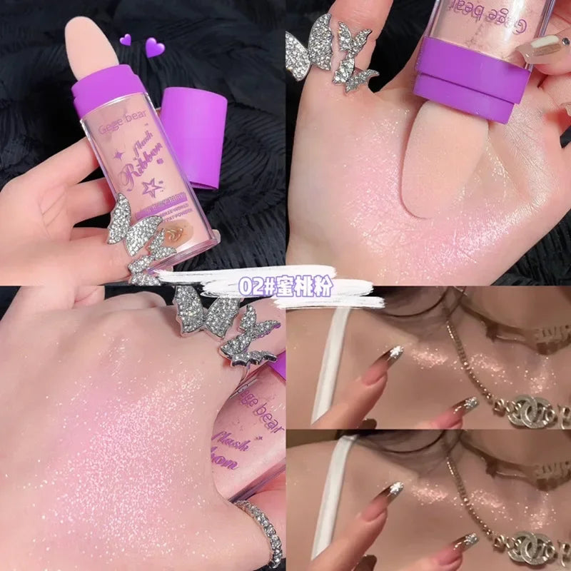 Shimmer Fairy Powder Highlighter Powder White Loose Highlighter Face Body Glitter Wand Makeup Bronzer Illuminator Powder Qme B-02