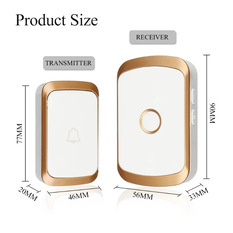 ESCAM 1Set Wireless Doorbell 350M Remote CALL Waterproof Smart Door Bell 110V 220V EU/UK/US Plug Universal Music Doorbell Qme