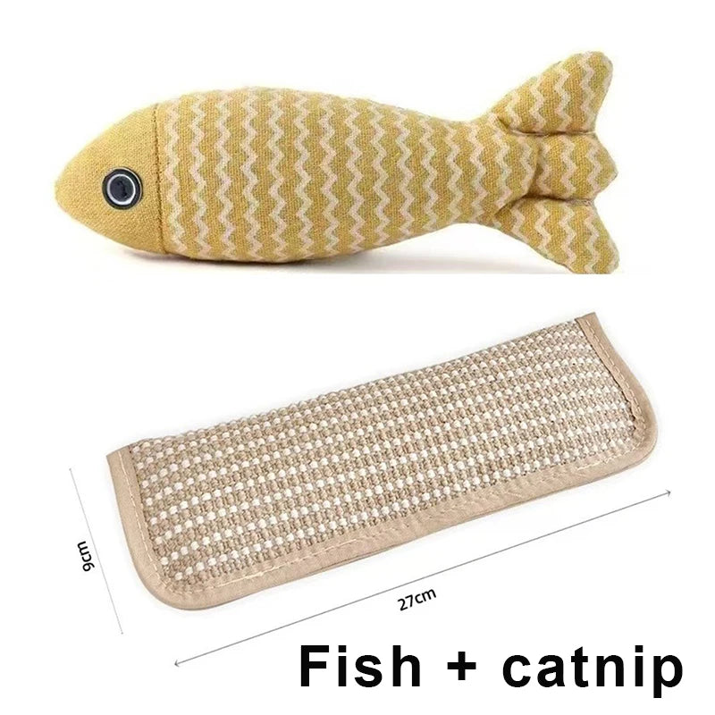 2 Kitten Teeth Grinding Pillow Chewing Toy Claws Thumb Bite Pet Fish Qme A10