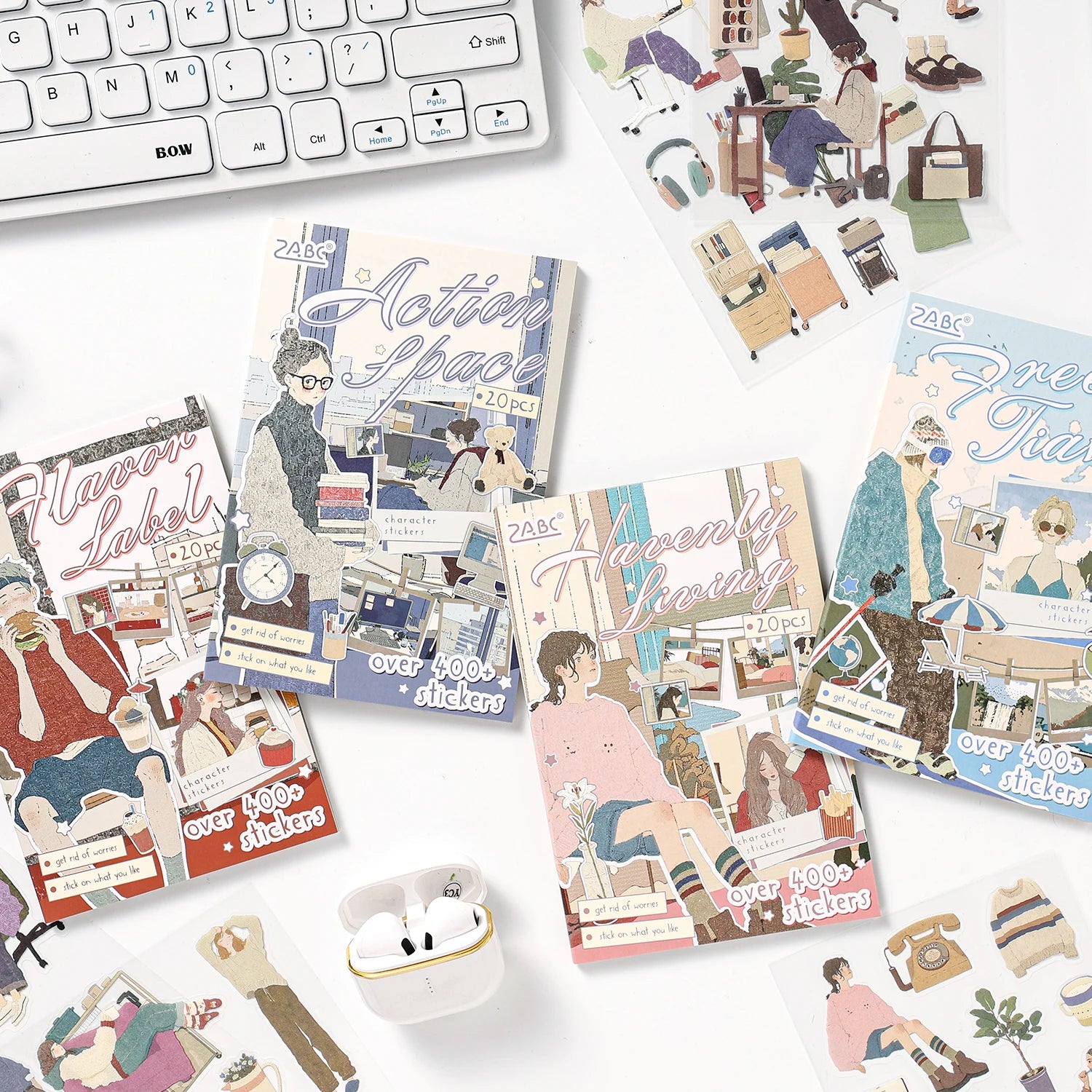 TIANZI 20/80 Pcs Cartoon Character Die-Cutting Stickers Korean Stationery DIY Scrapbooking Journal Decorative Sticker Book Qme F-80 Pcs