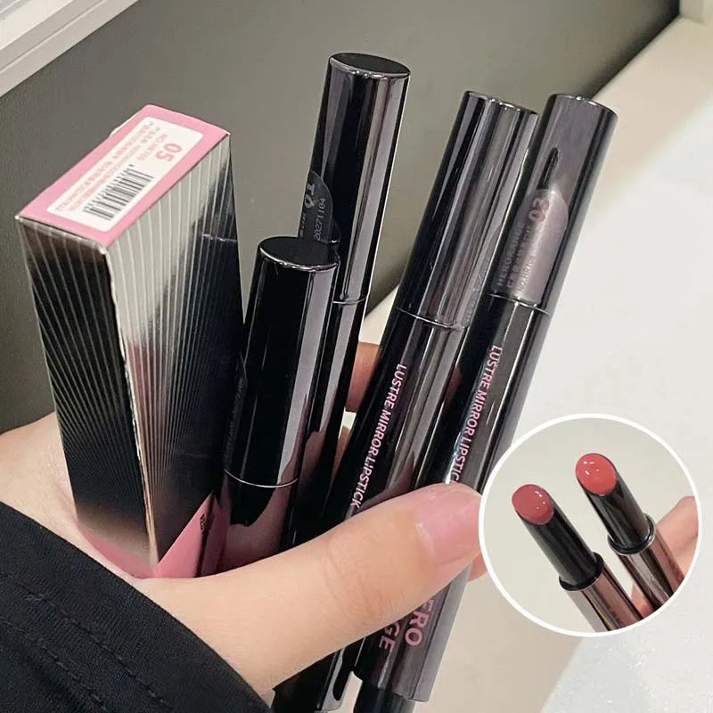 HERORANGE Push-button Mirror Lipstick Moisturizing Long-lasting Lip Qme