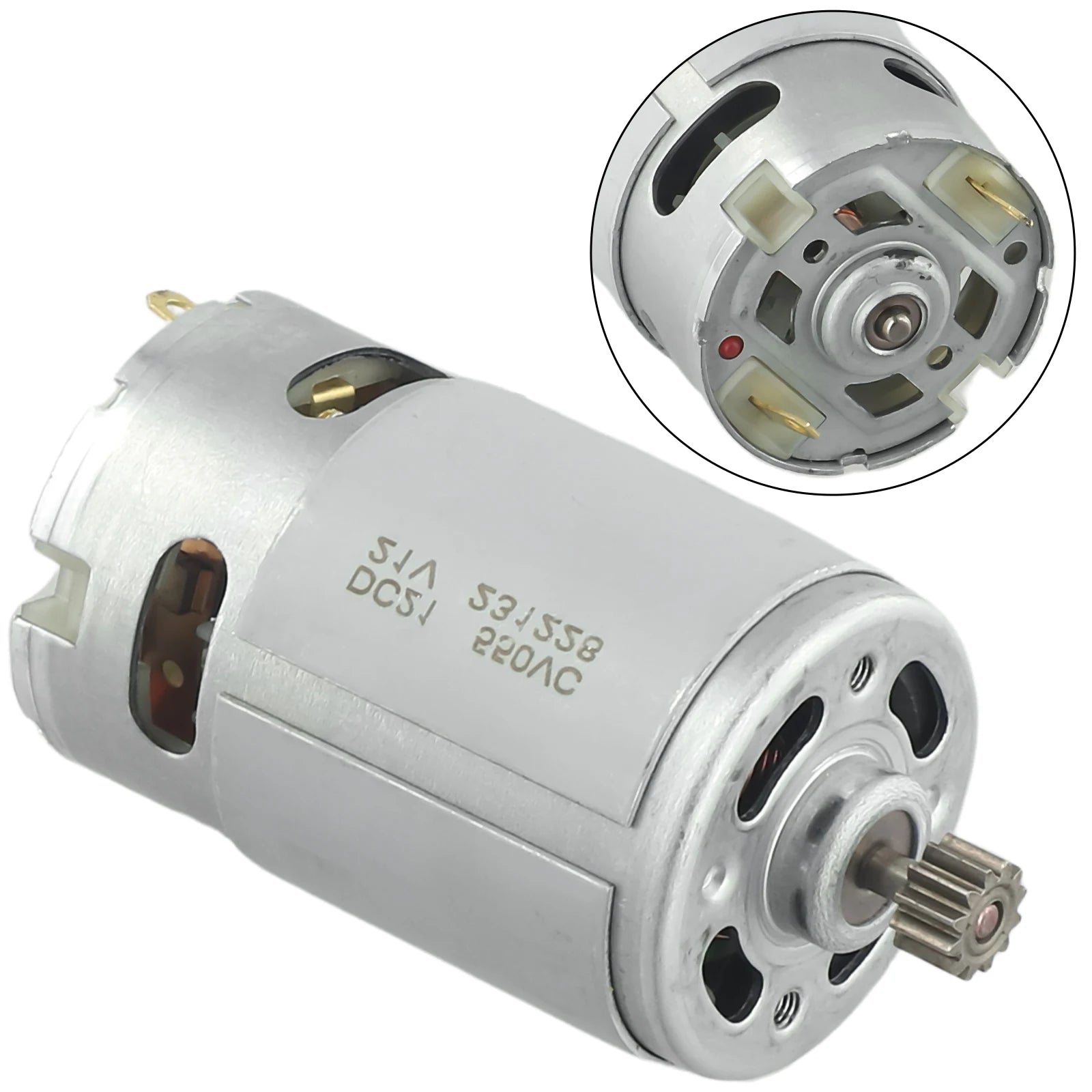 RS550 21V DC Motor With Two-Speed 12 Teeth DC Motor For High-speed High Torque DC Motor Electric Drill Machine Power Tools Qme