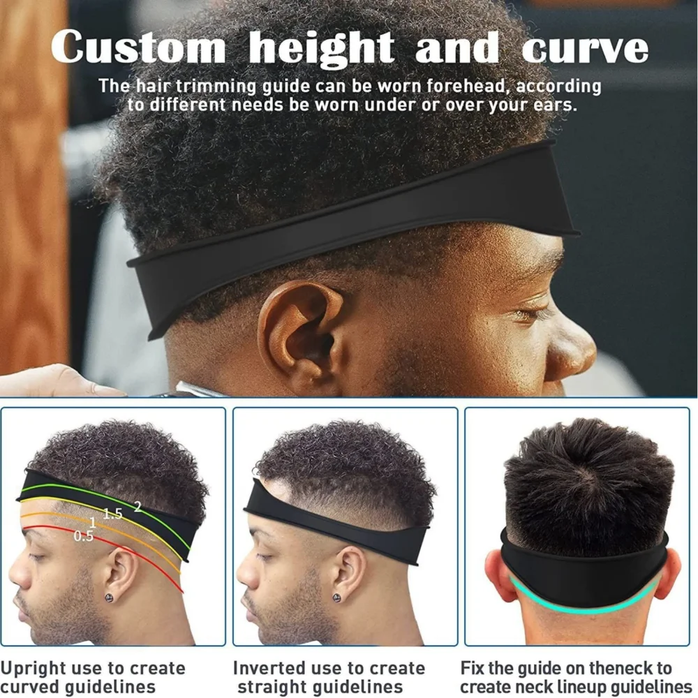New DIY Home Haircuts Curved Headband Fade Haircut Tool Silicone Neckline Shaving Template and Hair Cutting Guide Qme