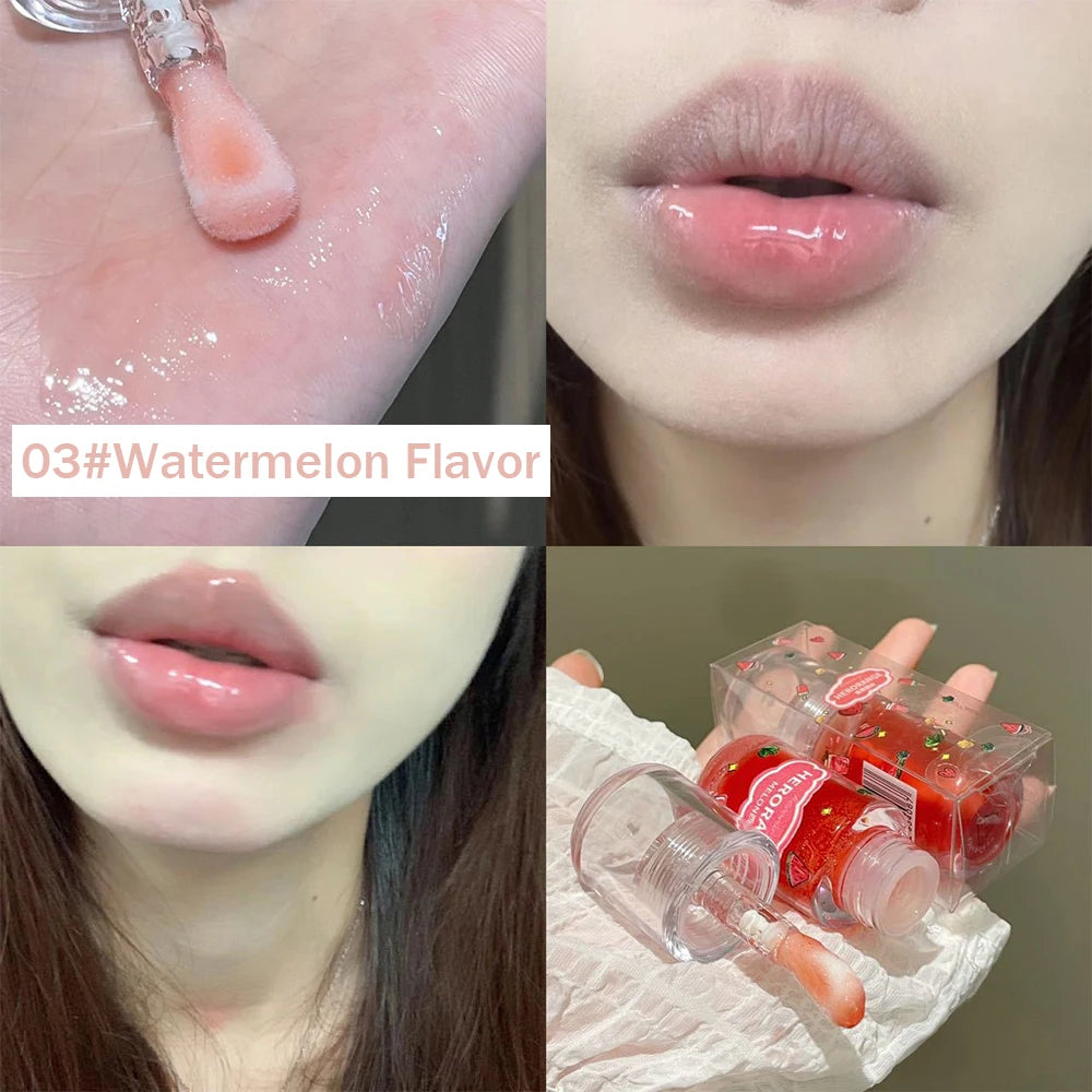 HERORANGE Fruit Flavored Lip Oil Moisturizing Balm Gloss Primer Care Qme HR450-03