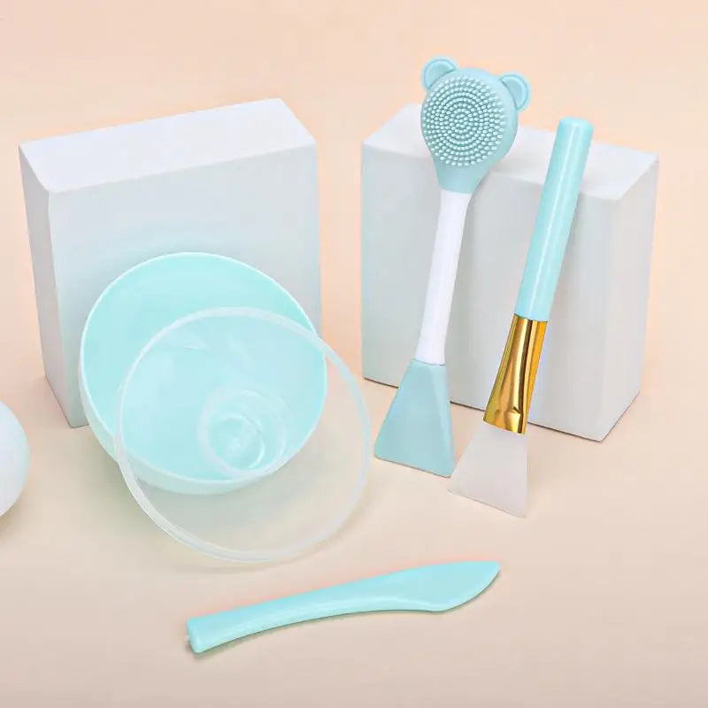 Face Mask Mixing Bowl DIY Facemask Tool Facial Stick Spatula Silicone Qme