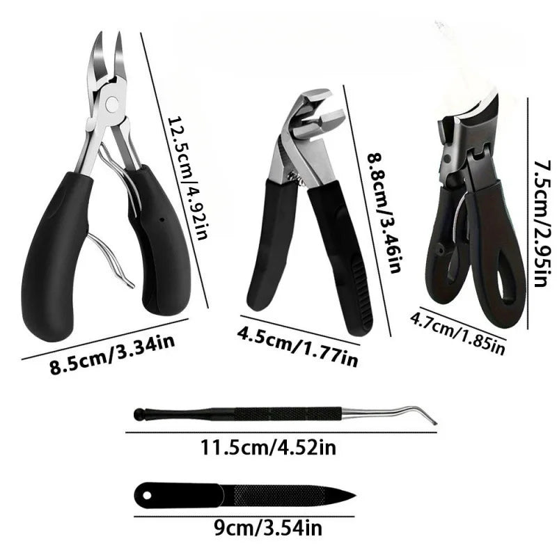 5 pieces Specialized Nail Clipper Set Pedicure Tools with Eagle Beak Clippers, Thick/Ingrown Toenail Cutter &Paronychia Scissors Qme Eagle Nail Clippers