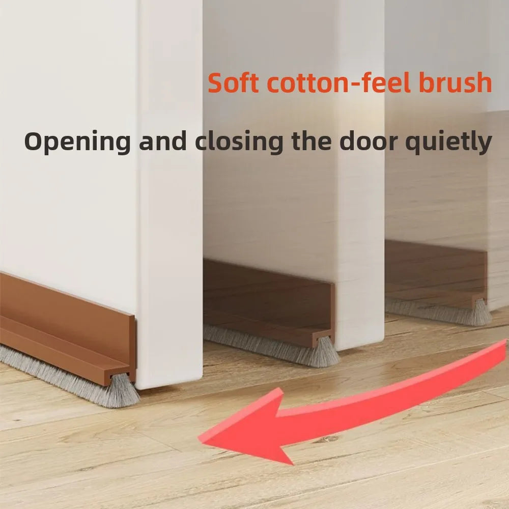 Durable SelfAdhesive BrushSeal Strip 100CM Soundproof Insectproof Weather Strip for Household Door Bottom Use Qme