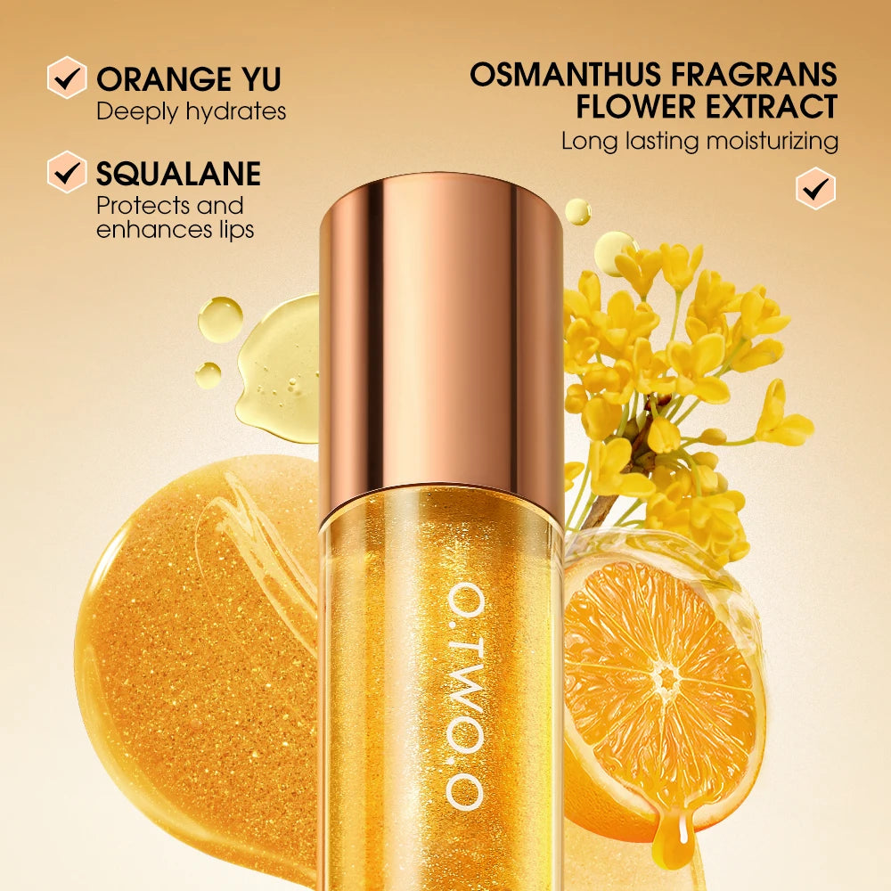O TWO Lip Oil Gloss Plumper Makeup Moisturizing Nonsticky Sexy Water Qme