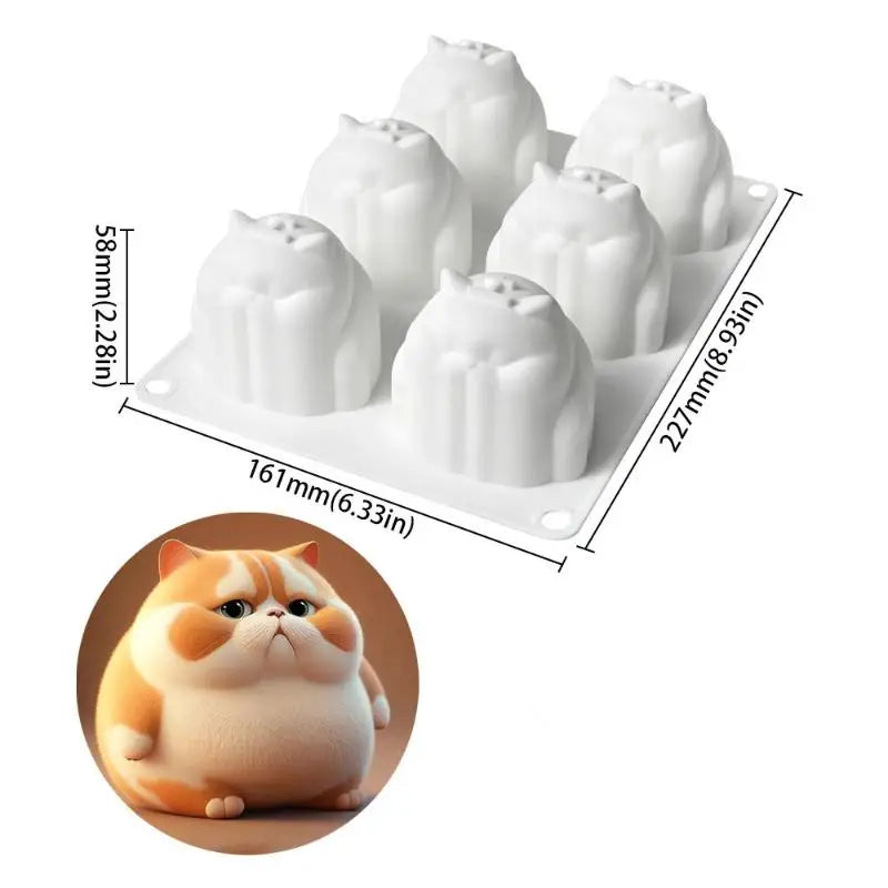3D Lovely Cat Pudding Mousse Mould DIY Animal Mochi Dessert Chocolate Qme C