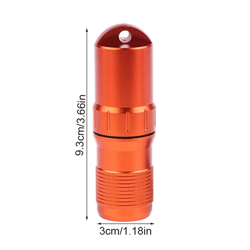 Portable Pill Case Waterproof EDC Container Capsule Airtight Aluminum Qme