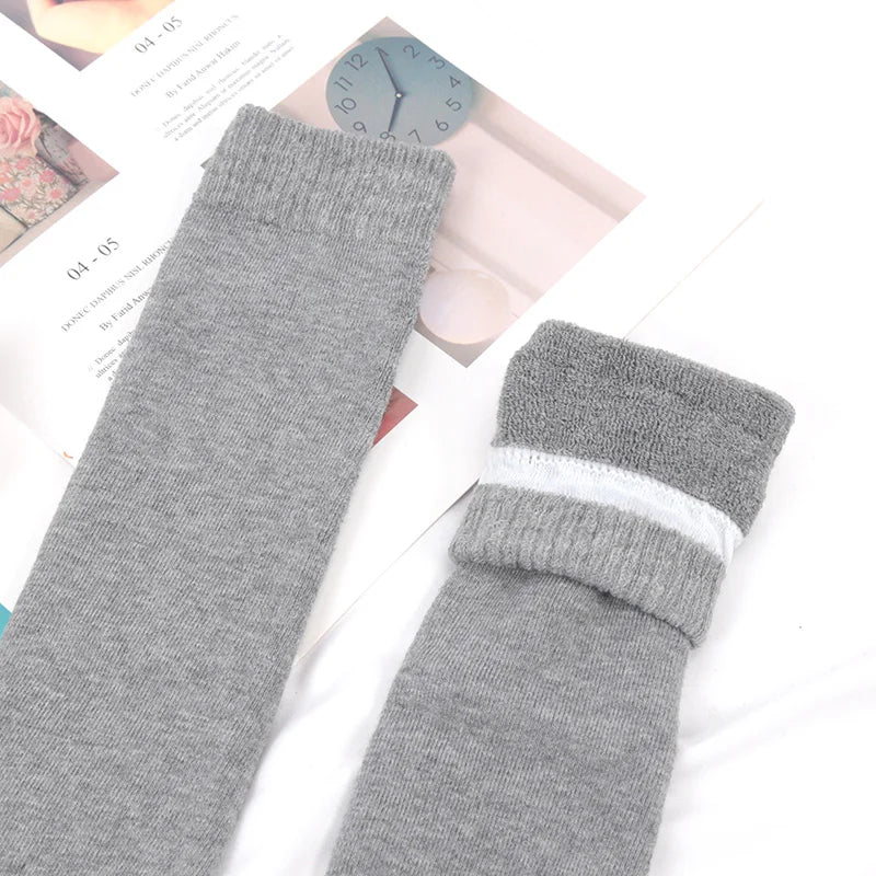 Mens Winter Compression Stocking Warm Hot Knee Long Leg Terry Thigh High Socks Cotton Thicken Cover Calf Male Socks Size 38-45 Qme