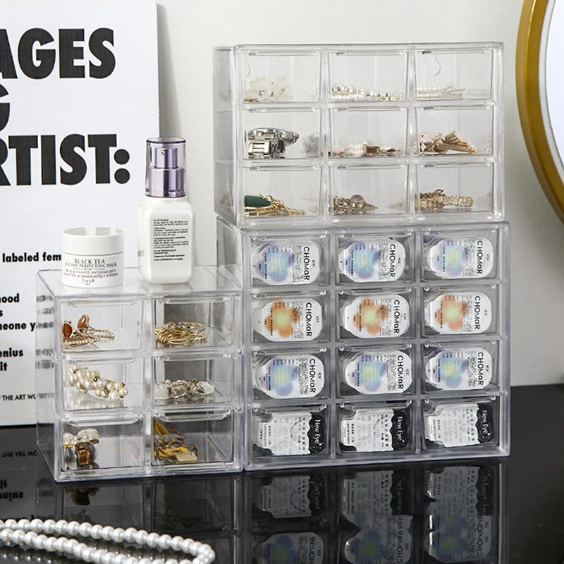 Multi-grid Large Capacity Eye Rack Transparent Storage Box Beauty Qme