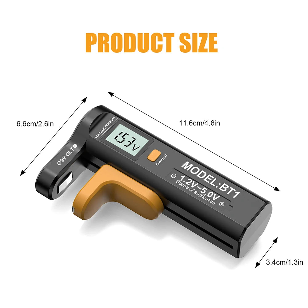 Digital Battery Tester Battery Checker Volt Checker Battery Capacity Check Detector Measurements Tester for AAA AA Button Cell Qme