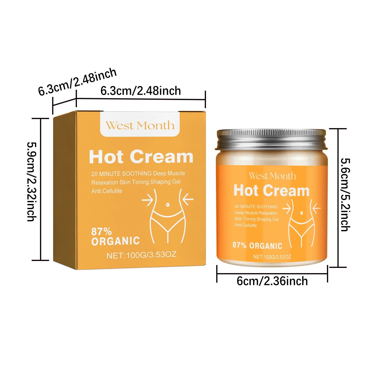 Hot Cream Massage Slimming Cream 87% Organic Anti Cellulite Slimming Lotion Thermal Fat Burning Massage Weight Loss Cream Qme